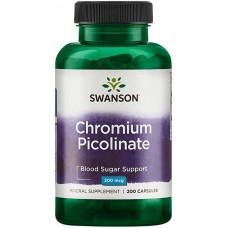Хром піколінат, Chromium Picolinate, Swanson, 200 мкг, 200 капсул