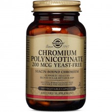 Хром полінікотинат Solgar Chromium Polynicotinate 200 mcg 100 Vegetable Capsules Solgar