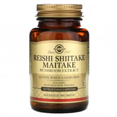 Лікувальні гриби рейши шиітаке і майтаке Solgar (Reishi Shiitake Maitake) 100 мг / 100 мг / 100 мг 50 капсул