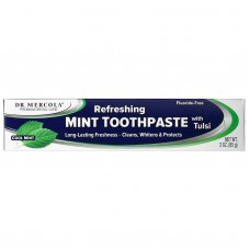Зубная паста без фторида, Toothpaste with Tulsi, Dr. Mercola, освежающая, мятная, 85 г