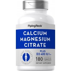 Кальций магний и витамин D3 Piping Rock Calcium & Magnesium Citrate plus D3 180 caps  Piping Rock