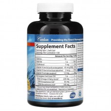 Рыбий жир из печени трески и витамин А Carlson Wild Norwegian, Cod Liver Oil Gems, Low Vitamin A, Natural  Carlsson