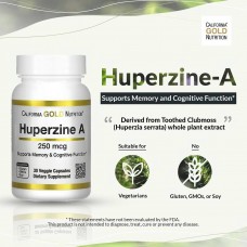Гуперзин A California Gold Nutrition Huperzine A, 250 mcg, 30 Veggie Capsules  California Gold Nutrition