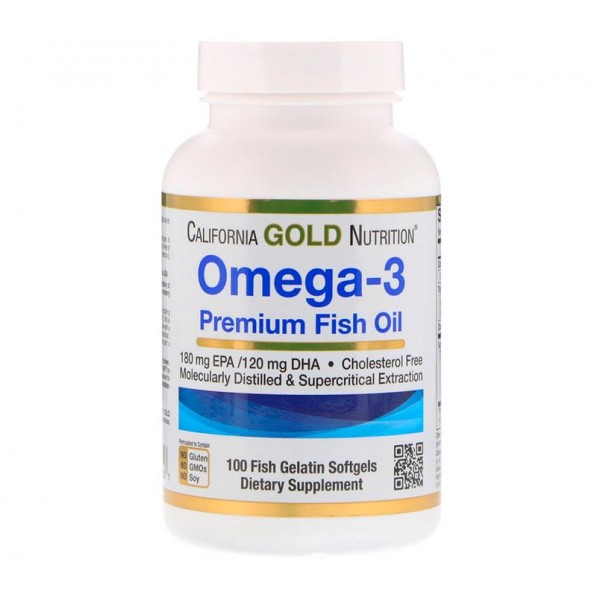 Омега-3 (Omega-3, Premium Fish Oil), California Gold Nutrition- США