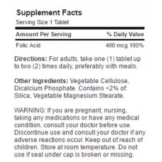 Фолієва кислота 400 мкг, 800 мкг (Folic Acid), Puritan's Pride - США