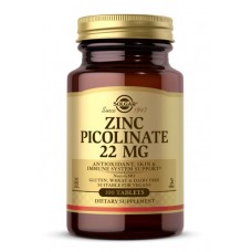 Цинк Піколінат, Zinc Picolinate 22 mg - 100 tab Solgar