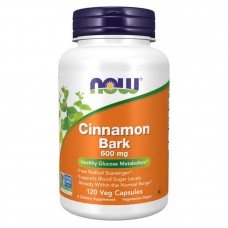 Кора корицы, Cinnamon Bark 600mg - 120 vcaps Now Foods