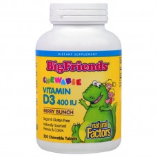 Big Friends, Chewable Vitamin D3, Berry Bunch, 400 IU, 250 Chewable Tablets Natural Factors