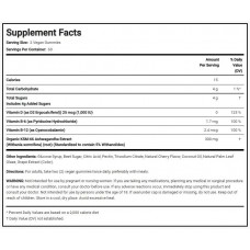 Ashwagandha + B6, B12, D2 Gummies 120 Vegan Gummies (Natural Cherry) Nature's Truth