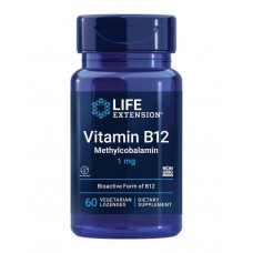Vitamin B12 Methylcobalamin, 1 mg, 60 Vegetarian Lozenges Life Extension