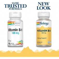 Вітамін В-1 Solaray Vitamin B-1 100 mg 100 Veg Caps Solaray