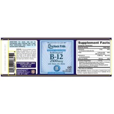 Vitamin B-12 2500 mcg Sublingual with Folic Acid, Vitamin B-6 and Biotin, 60 Microlozenges Puritan's Pride