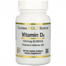 Вітамін D3 Vitamin D3 5000 IU 90 soft California Gold Nutrition