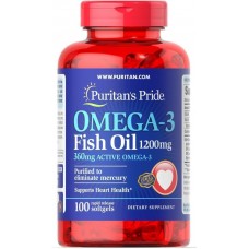 Omega-3 Fish Oil 1200 mg 100 Softgels Puritan's Pride