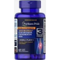 Хондропротектор для суставов Glucosamine Chondroitin MSM Double Strength 60 Caplets Puritan's Pride