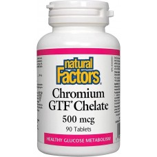 Хром Chromium GTF Chelate 500 mcg 90 Tablets Natural Factors