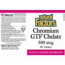 Хром Chromium GTF Chelate 500 mcg 90 Tablets Natural Factors