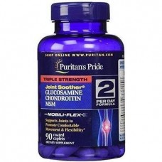 Хондропротектор Glucosamine, Chondroitin & MSM Triple Strength Joint Soother 90 caps Puritan's Pride