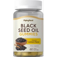 Масло черного тмина Piping Rock Black Seed Oil (Natural Lemon), 60 Vegan Gummies Piping Rock