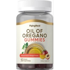 Масло орегано Piping Rock Oil of Oregano 50 Vegan Gummies (Natural Peach Mango) Piping Rock