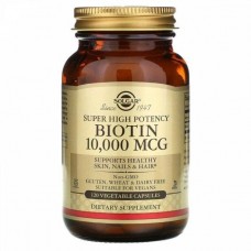Biotin Super High Potency 10,000 mcg 120 Vegetable Capsules Solgar
