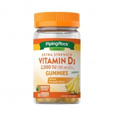 Вітамін D3 Piping Rock Vitamin D3 2000 IU 30 Vegetarian Gummies (Natural Pineapple) Жувальні таблетки