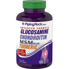 Глюкозамін Advanced Triple Strength Glucosamine Chondroitin MSM Plus Turmeric 180 caplets Piping Rock
