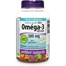 Omega-3 Mini 300mg 180 softgels Webber Naturals