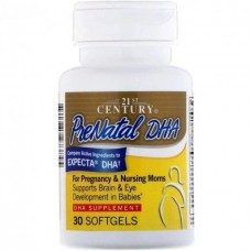 Вітаміни для вагітних з риб'ячим жиром, 21st Century, PreNatal DHA 30 Softgels 21st Century