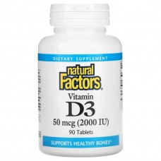 Вітамін D3 Natural Factors Vitamin D3 50 mcg 2,000 IU 120 Softgels Natural Factors
