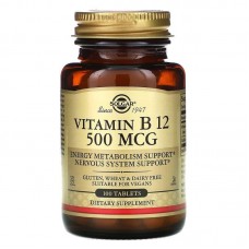 Вітамін Б12 Vitamin B12 500 mcg 100 Tablets Solgar