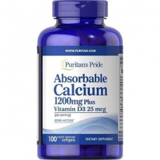 Кальцій Absorbable Calcium 1200 mg with Vitamin D 1000 IU 100 Softgels Puritan's Pride
