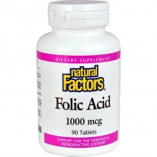 Фолієва кислота Natural Factors Folic Acid 1000 mcg 90 Tablets Natural Factors