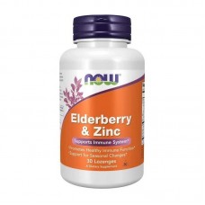Чорна бузина та цинк NOW Elderberry & Zinc 30 lozenges NOW