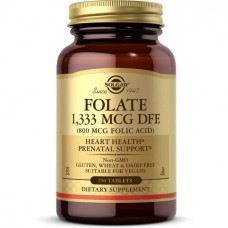 Folate 1333 mcg DFE (Folic Acid 800 mcg) 250vegcaps Solgar