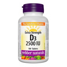 Vitamin D3 2500 IU 180 tabl Webber Naturals