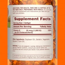 Vitamin D3, 25 mcg (1,000 IU), 400 Softgels Sundown Naturals