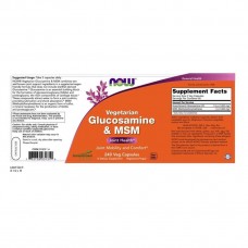Vegetarian Glucosamine & MSM 500 / 500 / 240 Vcaps NOW