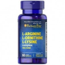 L-Arginine, L-Ornithine L-Lysine (1447 mg / 900 mg / 1200 mg) 60 Tablets Puritan's Pride