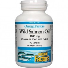Омега дикого лосося  OmegaFactors, Wild Alaskan Salmon Oil, 1,000 mg, 90 Softgels Natural Factors