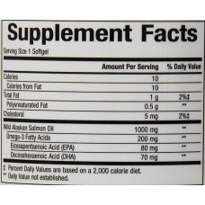 Омега дикого лосося  OmegaFactors, Wild Alaskan Salmon Oil, 1,000 mg, 90 Softgels Natural Factors