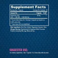Гіалурована кислота Haya Labs Hyaluronic Acid 40 mg 30 caps капсули
