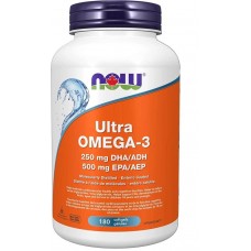 Ultra Omega-3, 500 EPA / 250 DHA, 180 Fish Softgels NOW