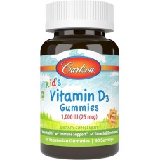 Витамин D Carlson Labs Kid's Vitamin D3 Gummies 1000 IU (25 mcg) 60 Vegetarian Gummies (Fruit) Carlsson