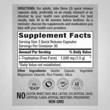 L-Tryptophan, 1500 mg, 90 Capsules Piping Rock