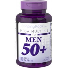Mega Multiple for Men 50 Plus 100 Coated Caplets Piping Rock