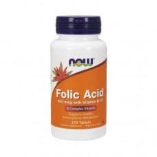 Фолієва кислота NOW Folic Acid 800 mcg with Vitamin B-12 250 tabs NOW