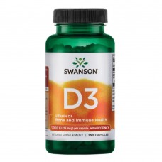 Вітамін Д3, D-3 High Potency Vitamin 1000iu - 250caps Swanson