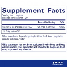 Вітамін Д3 Pure Encapsulations (Vitamin D3) 5000 МО 120 капсул