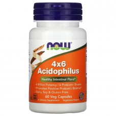 Пробиотики (4x6 Ацидофилус) Now Foods (4x6 Acidophilus) 60 растительных капсул